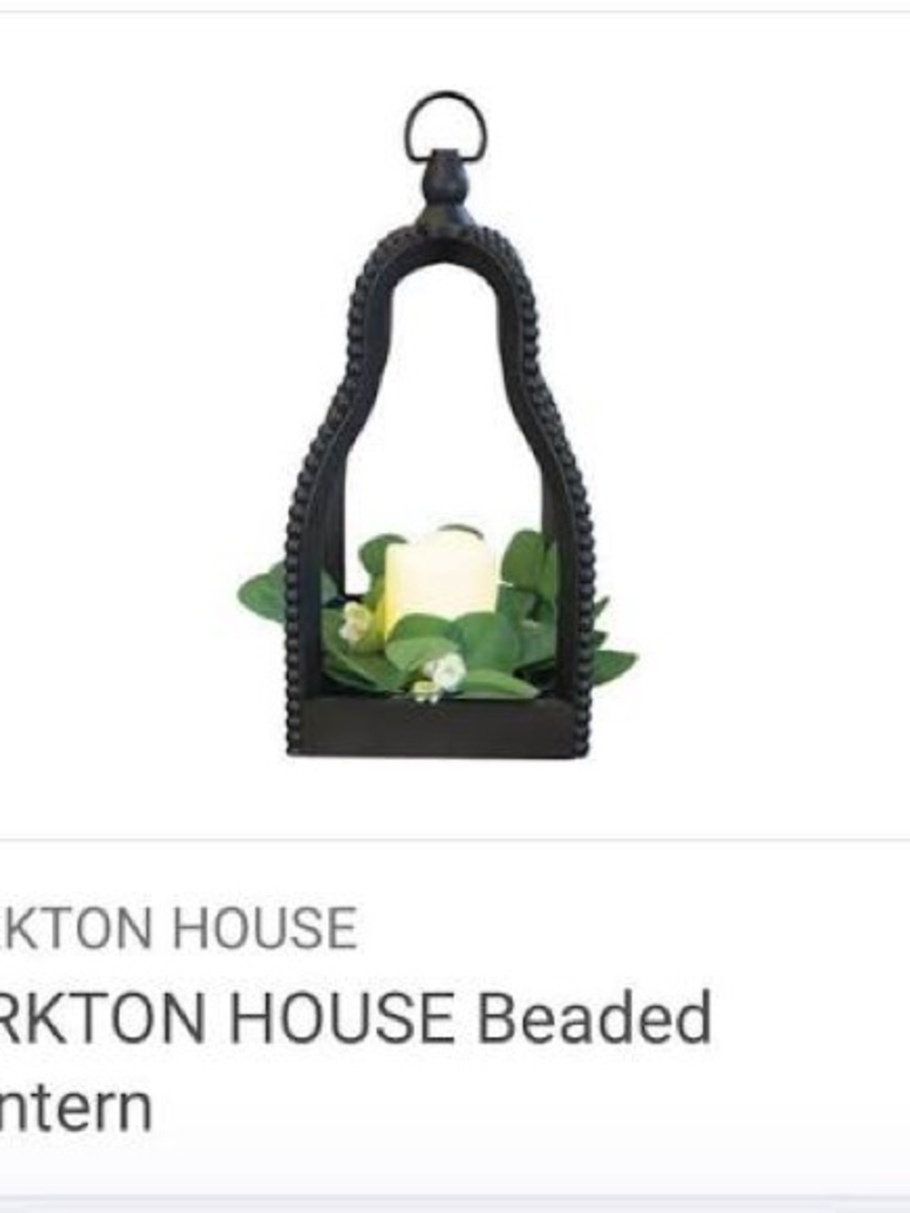 New for Summer
KIRKTON HOUSE Beaded Lantern w/ LED Candle, Black Curved - Picture 2 of 9